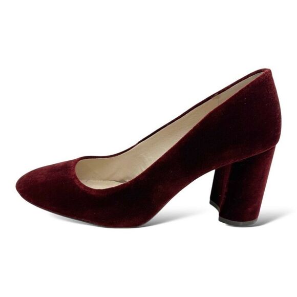 Louise Et Cie‎ Trending Burgundy Velvet Block Heel Pumps Size 8.5 - Picture 2 of 15